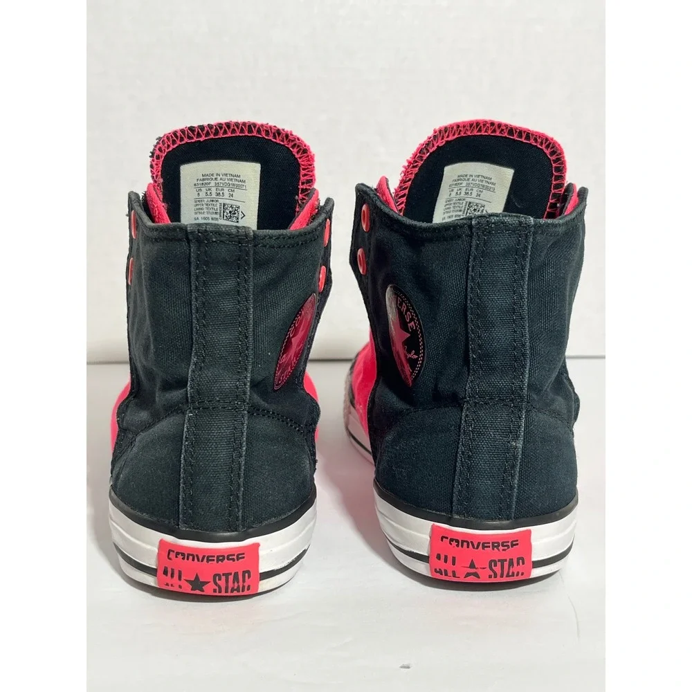 Converse Chuck Taylor All Star High Top Neon Pink‎ Black Sneakers Y2K Streetwear